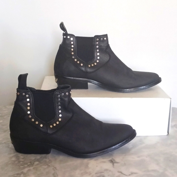 𝅺Zadig & Voltaire Studded Western Booties, Size 7 - Picture 1 of 10